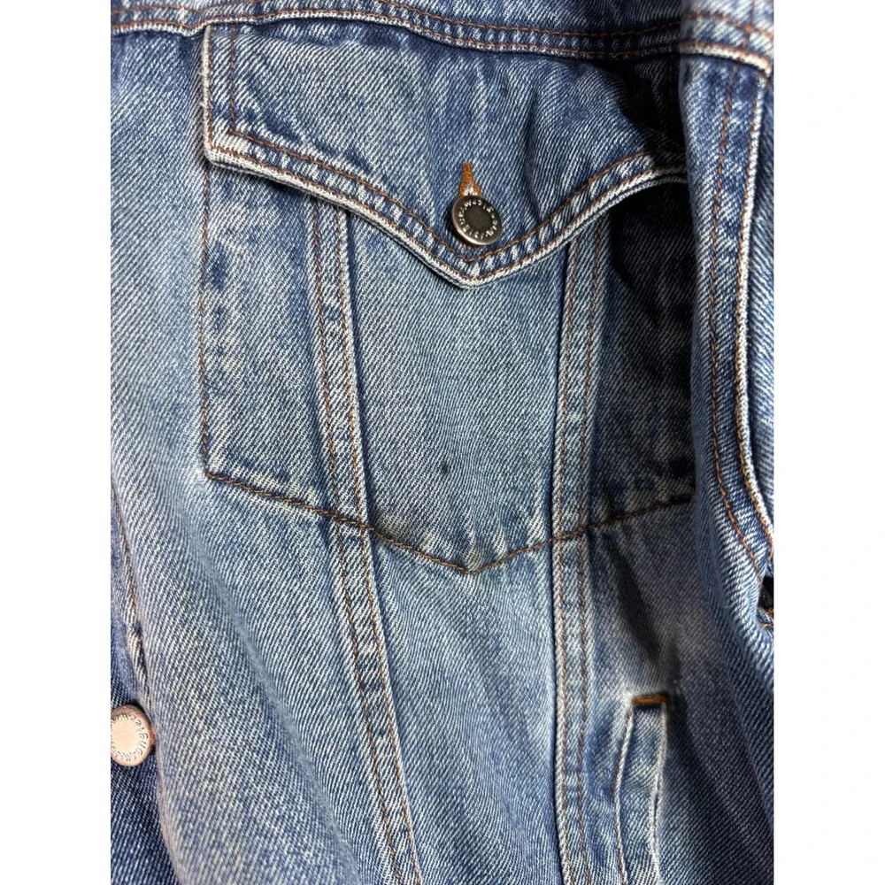 Wrangler Hero‎ Mens Blue Denim Trucker Jacket Medium Wash Cotton XL 21154